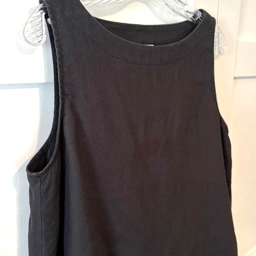 J. Jill Black Linen Sleeveless Dress in Size M